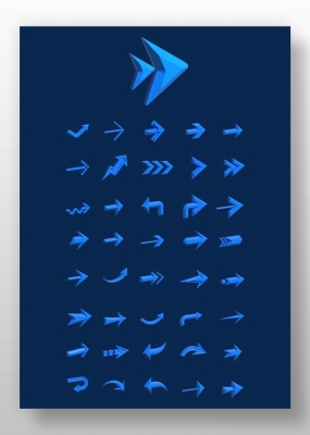 3d立体蓝色箭头素材